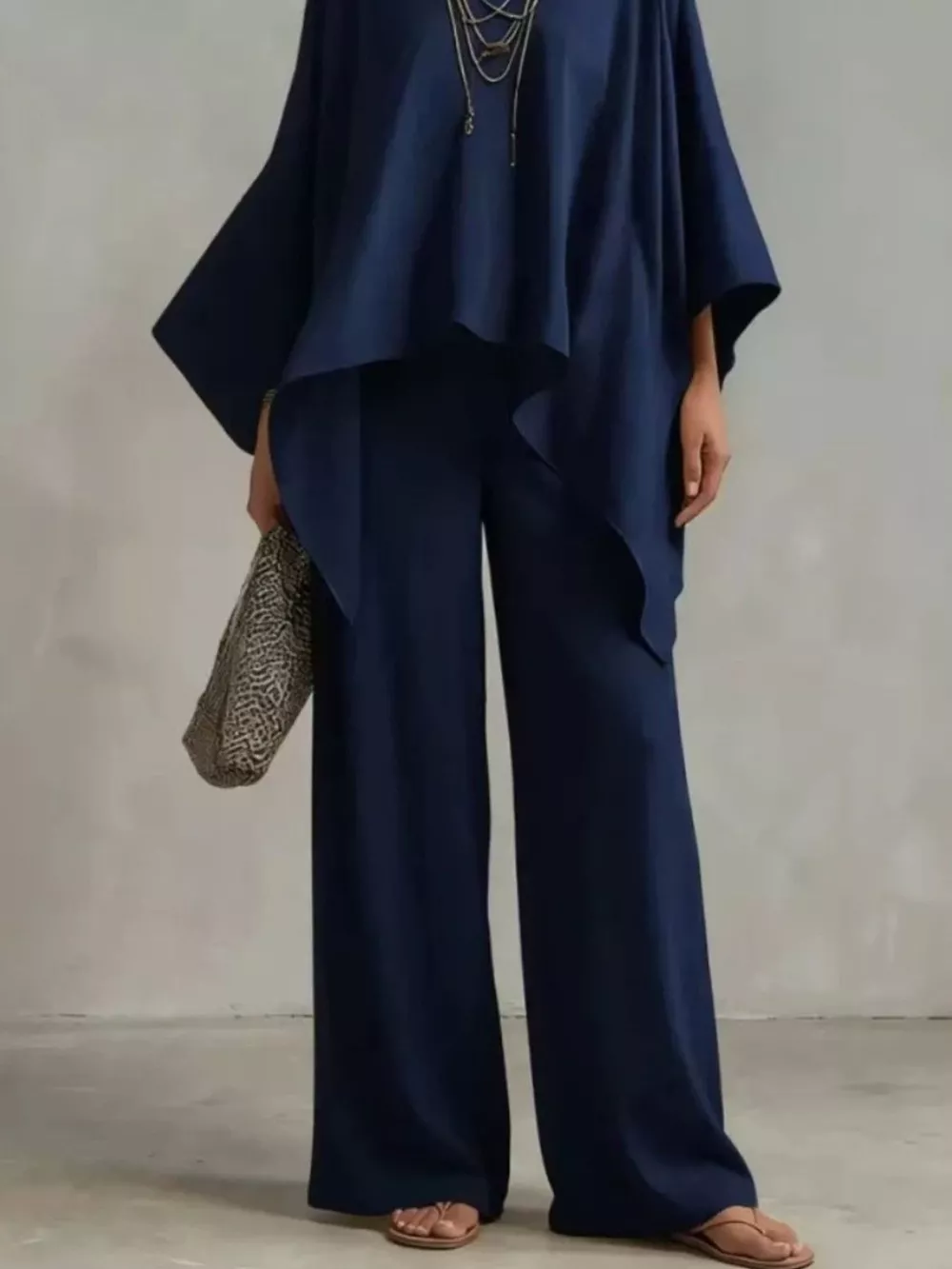 Loose Fit V-Neck Top and Pants Two-Piece Set, image 9