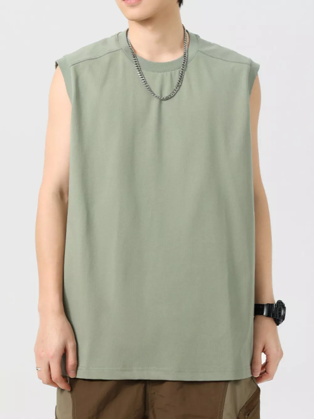 Men's Plus Size Round Neck Tank, image 5