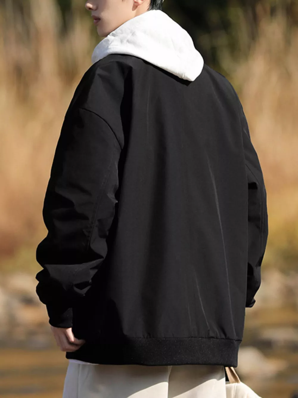 Men's Plus Size Casual Loose Fit Zip Up Jacket, image 2