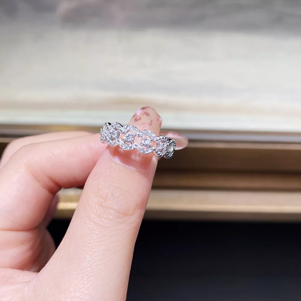 925 Sterling Silver Zircon Band Ring, image 5
