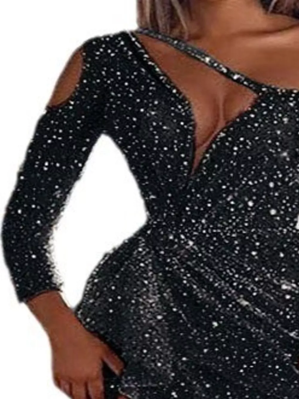 Full Size Sequin One-Shoulder High-Slit Evening Dress Plus Size, image 8
