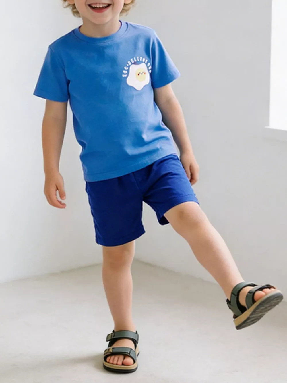 Children's Sunny Egg Graphic Tee and Shorts Set