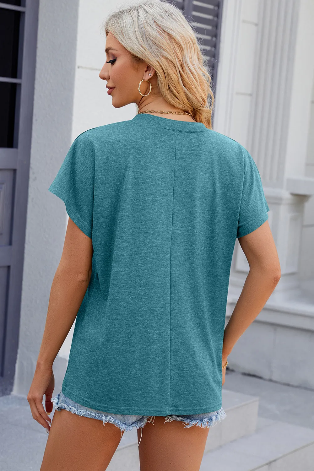V-Neck Short Sleeve T-Shirt, image 4