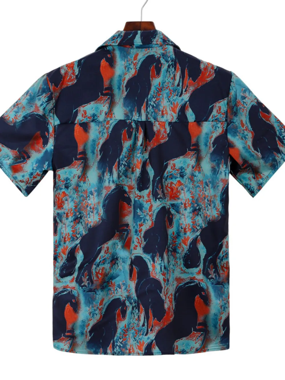 Men's Full Size Printed Button Up Short Sleeve Shirt Plus Size, image 3