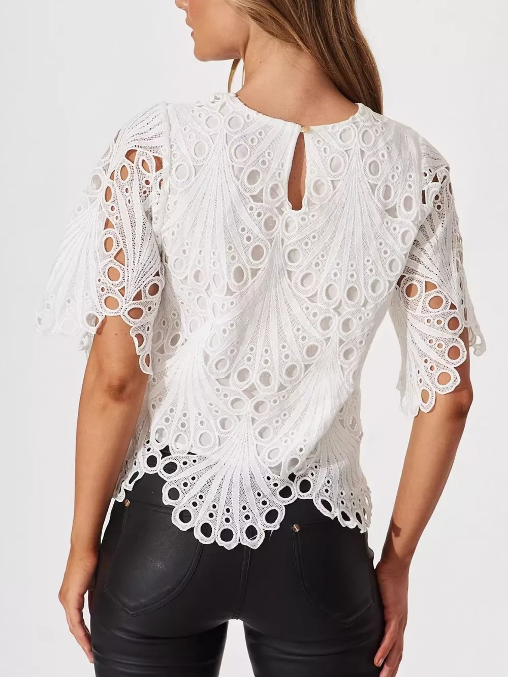 Lace Half Sleeve Blouse, image 4
