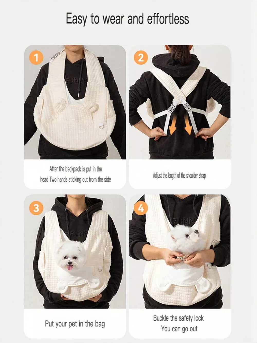 Comfortable Quilted Pet Carrier Sling Bag, image 2