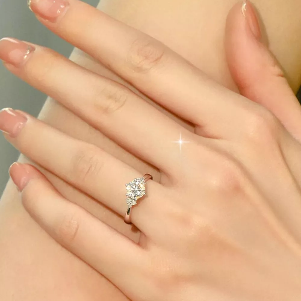 1 Carat Moissanite 925 Sterling Silver Ring, image 7