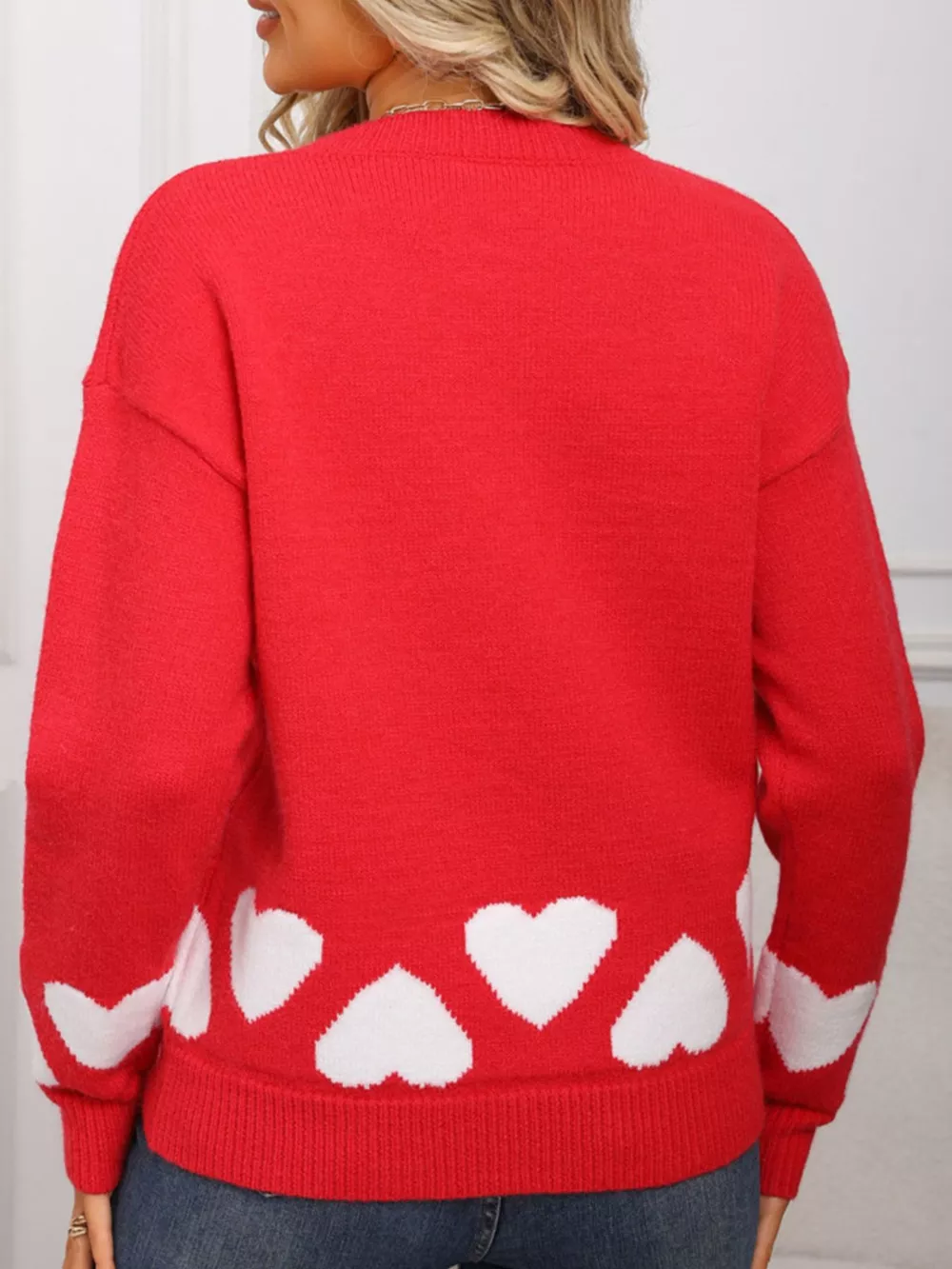 Valentine's Day Heart Crew Neck Sweater, image 7
