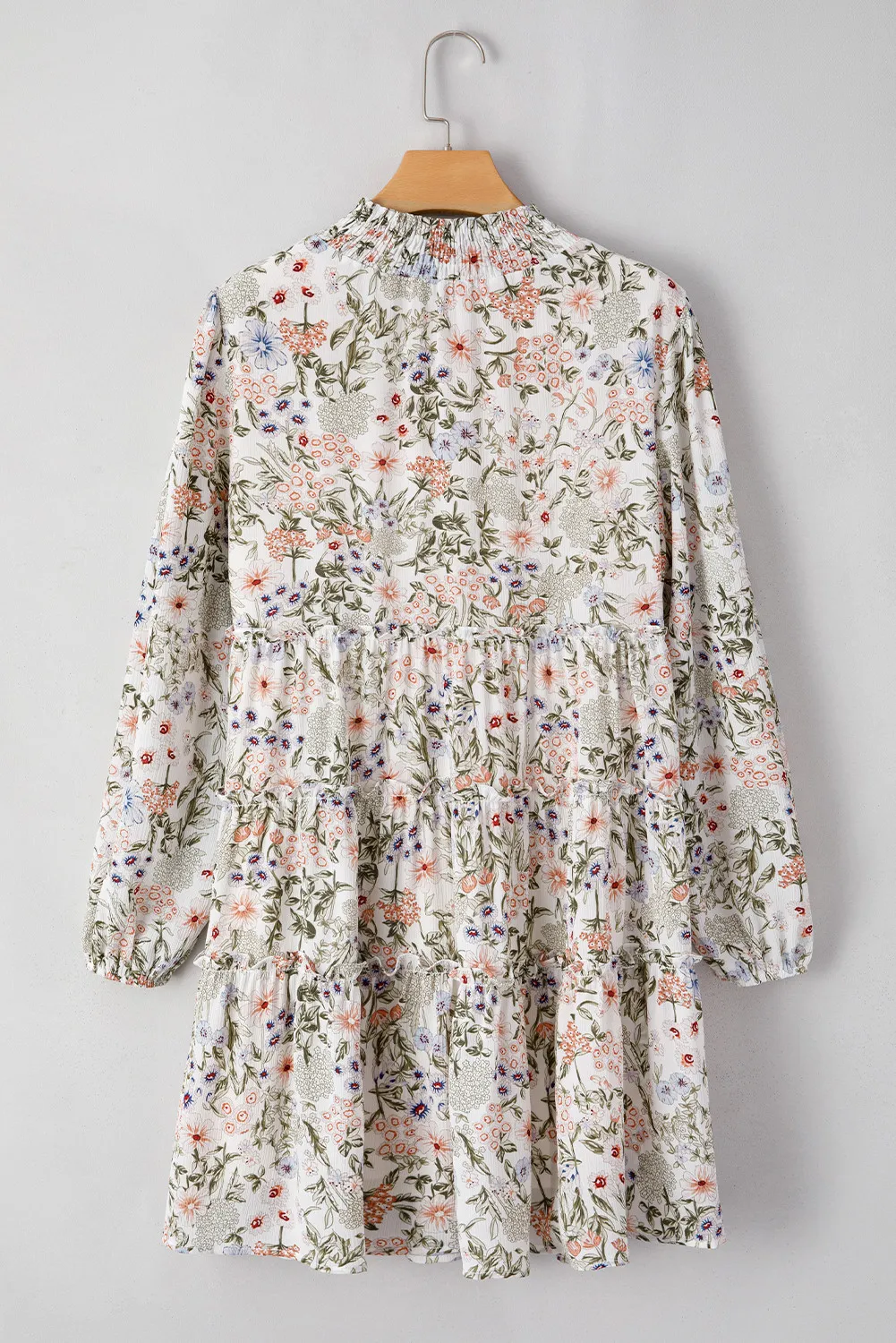 Printed Mock Neck Long Sleeve Mini Dress, image 2