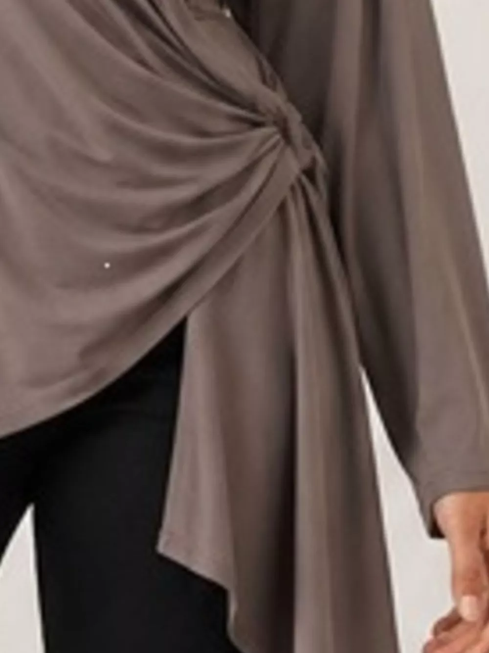 Long Sleeve Wrap T-Shirt with Side Knot Detail, image 15