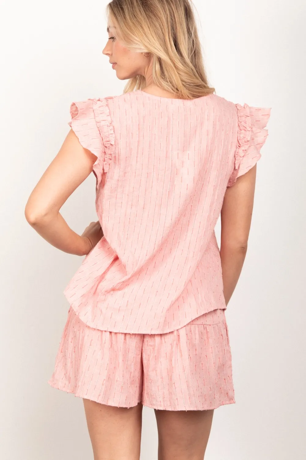 Ruffle Cap Sleeve Top & Shorts Set, image 2