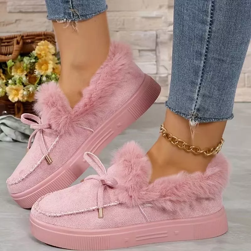 Fuzzy Round Toe Slip-Ons, image 2