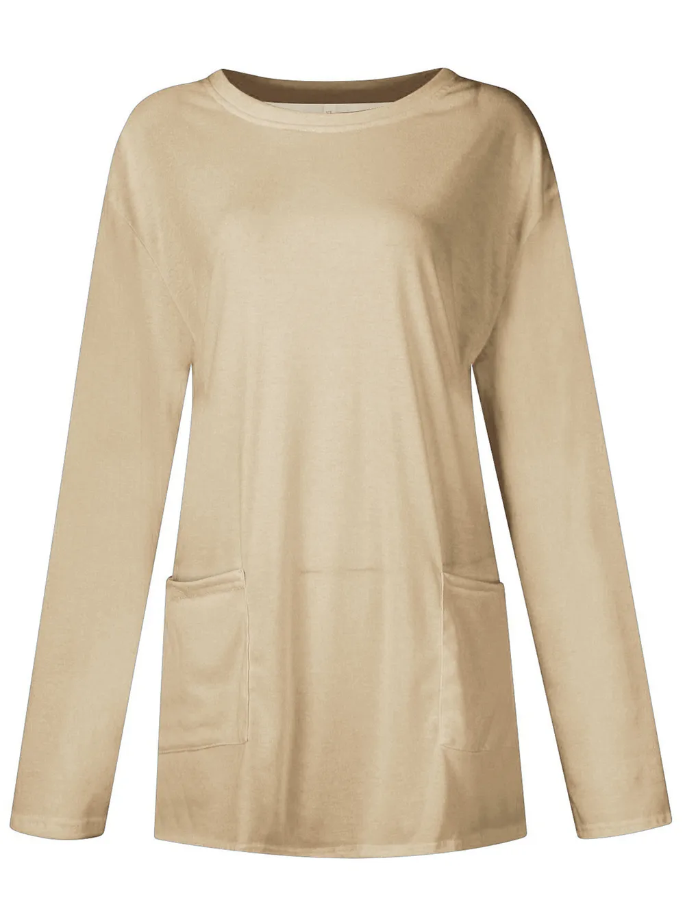 Full Size Pocketed Round Neck Long Sleeve T-Shirt, image 24