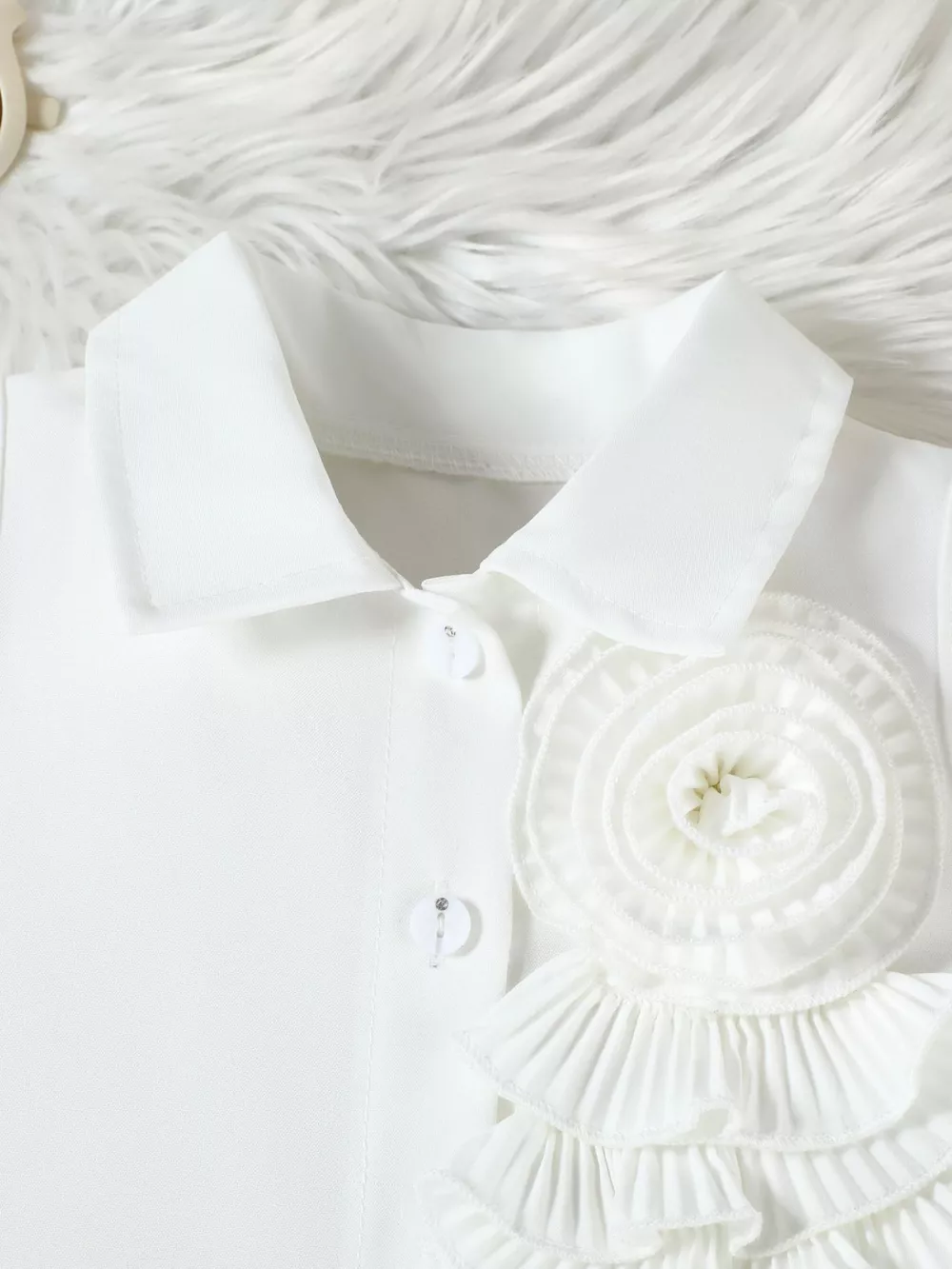Children‘s Ruffle Decor Top & Button Detail Skort Set, image 12
