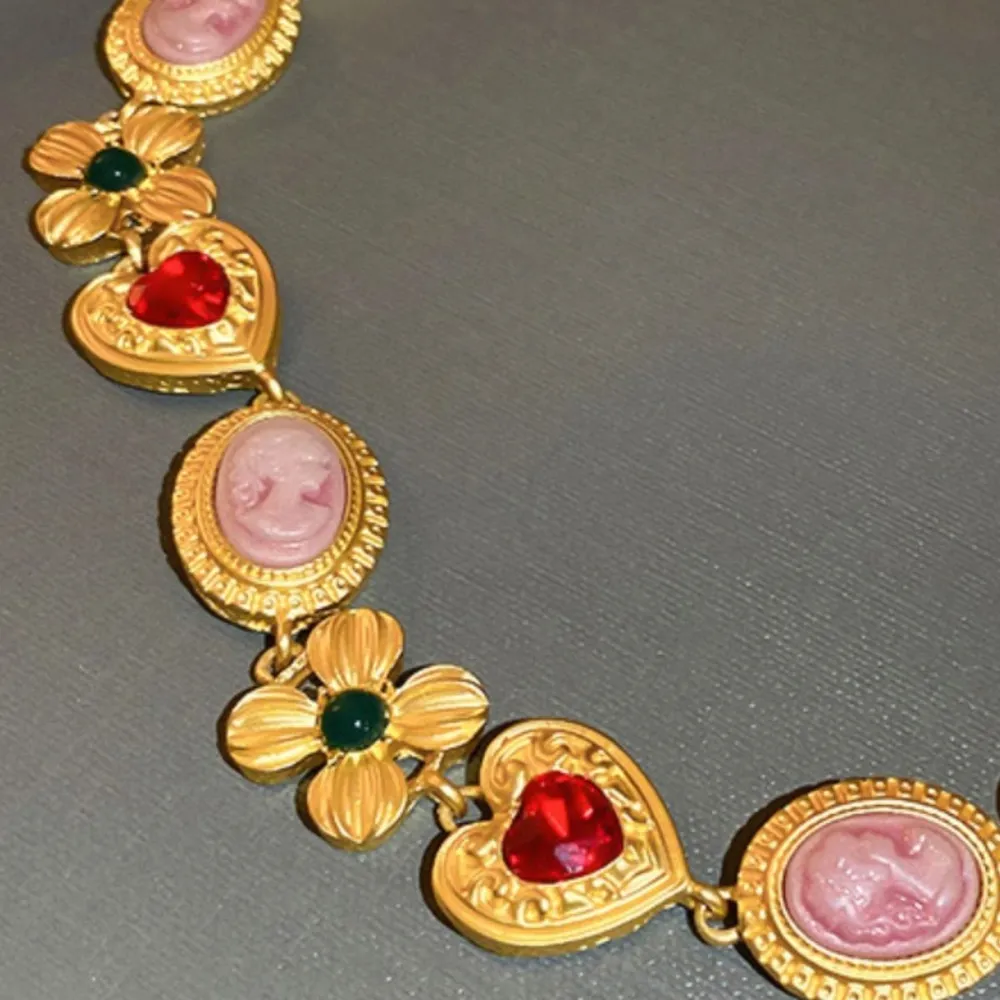 Copper Inlaid Rhinestone Necklace, image 2