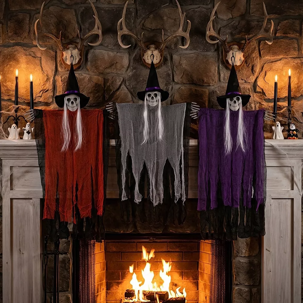 Halloween Skeleton Hanging Ghost Hanging Decorative Ornament, image 2