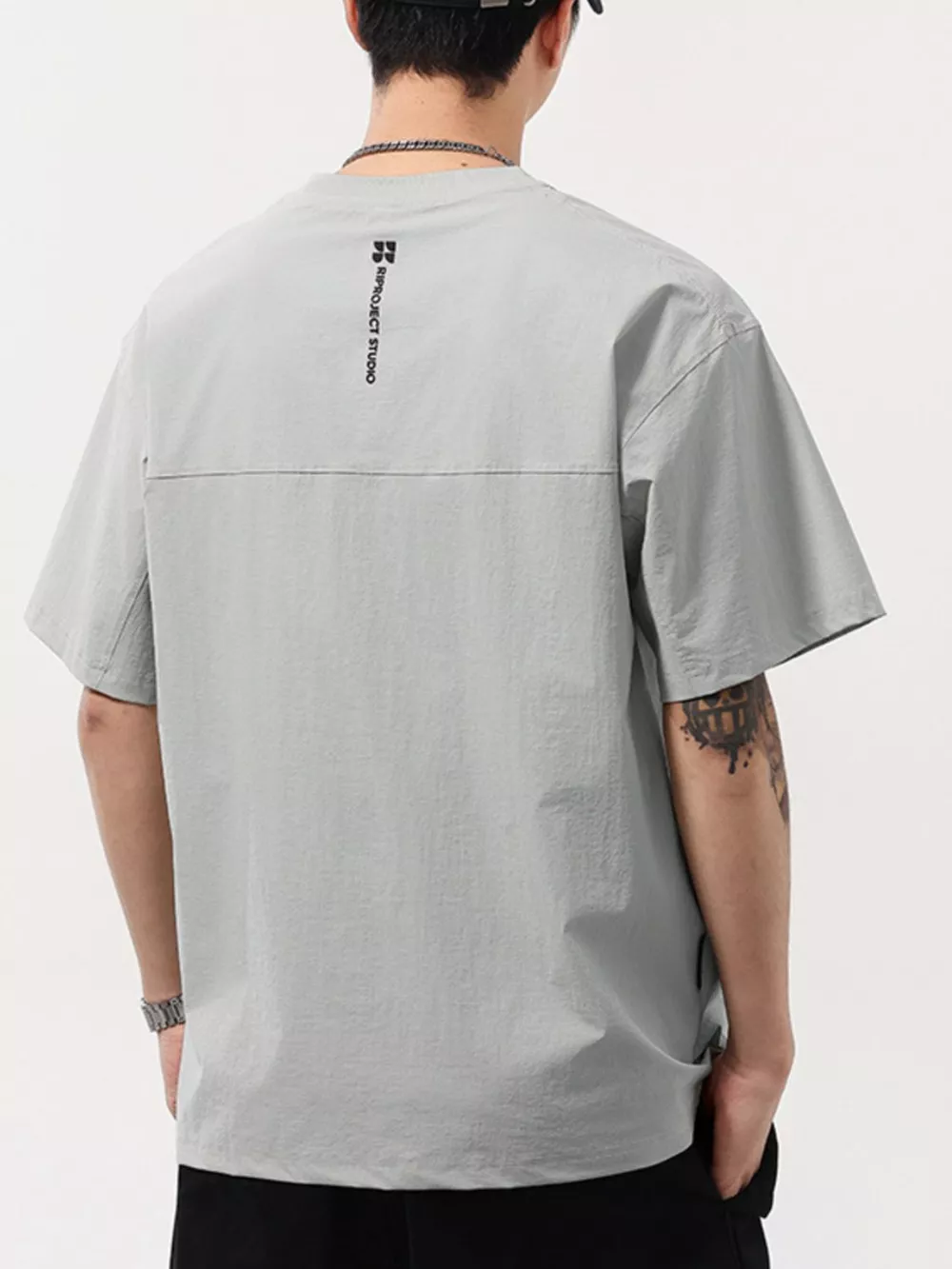Men's Plus Size Round Neck Short Sleeve T-Shirt, image 5