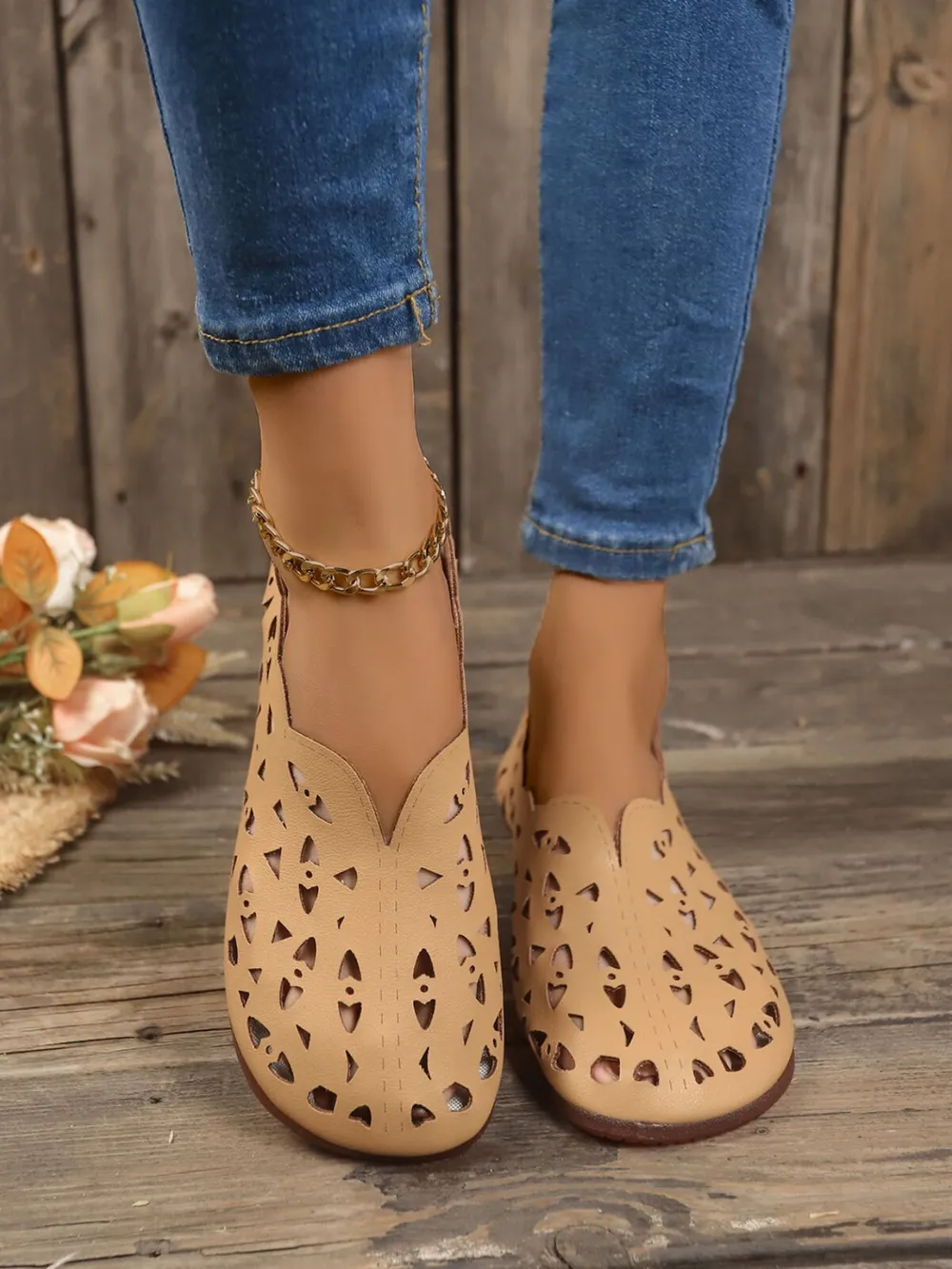 Perforated Leather Slip-On Loafers, image 5