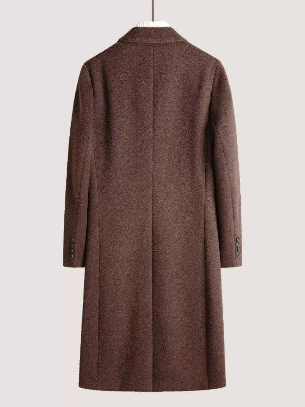 Men's Wool Blend Double-Breasted Overcoat, image 3