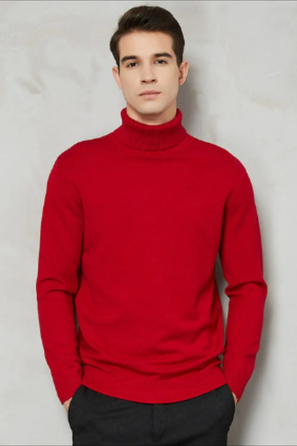 Men's Plus Size Turtleneck Long Sleeve Sweater, image 12