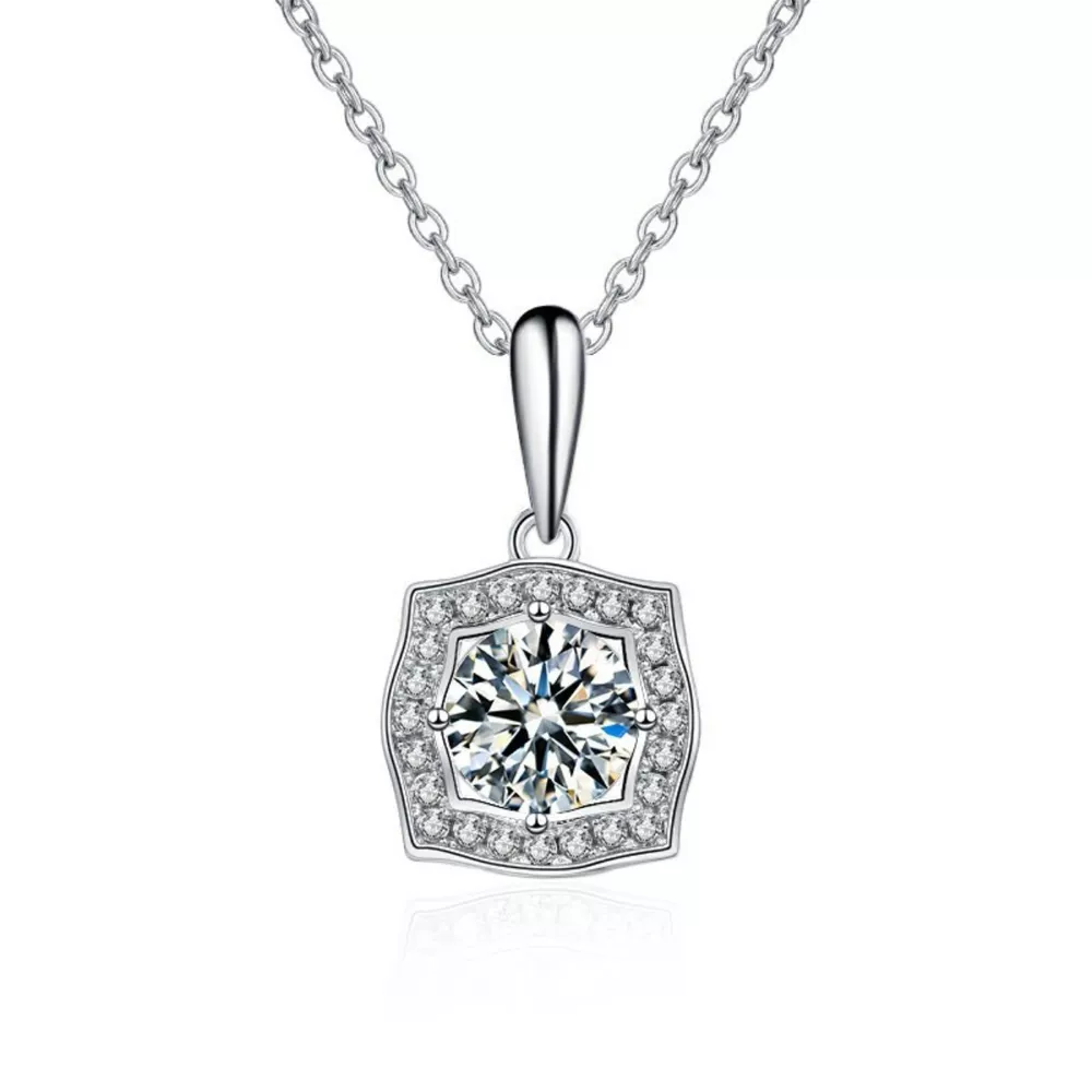 1 Carat Moissanite 925 Sterling Silver Necklace, image 5