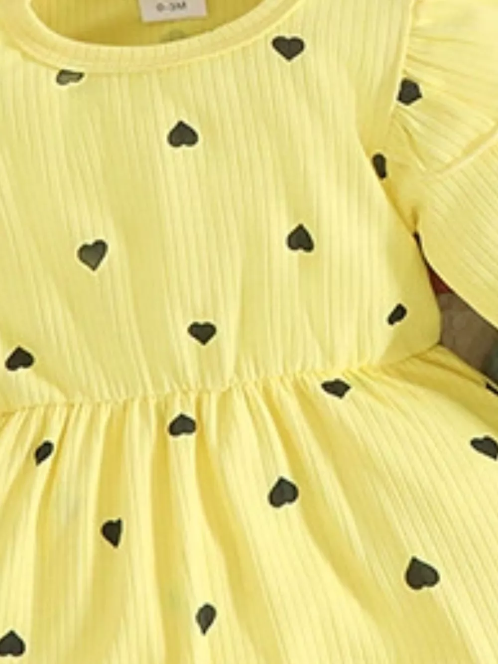 Children's Heart Print Dress & Headband Set, image 3