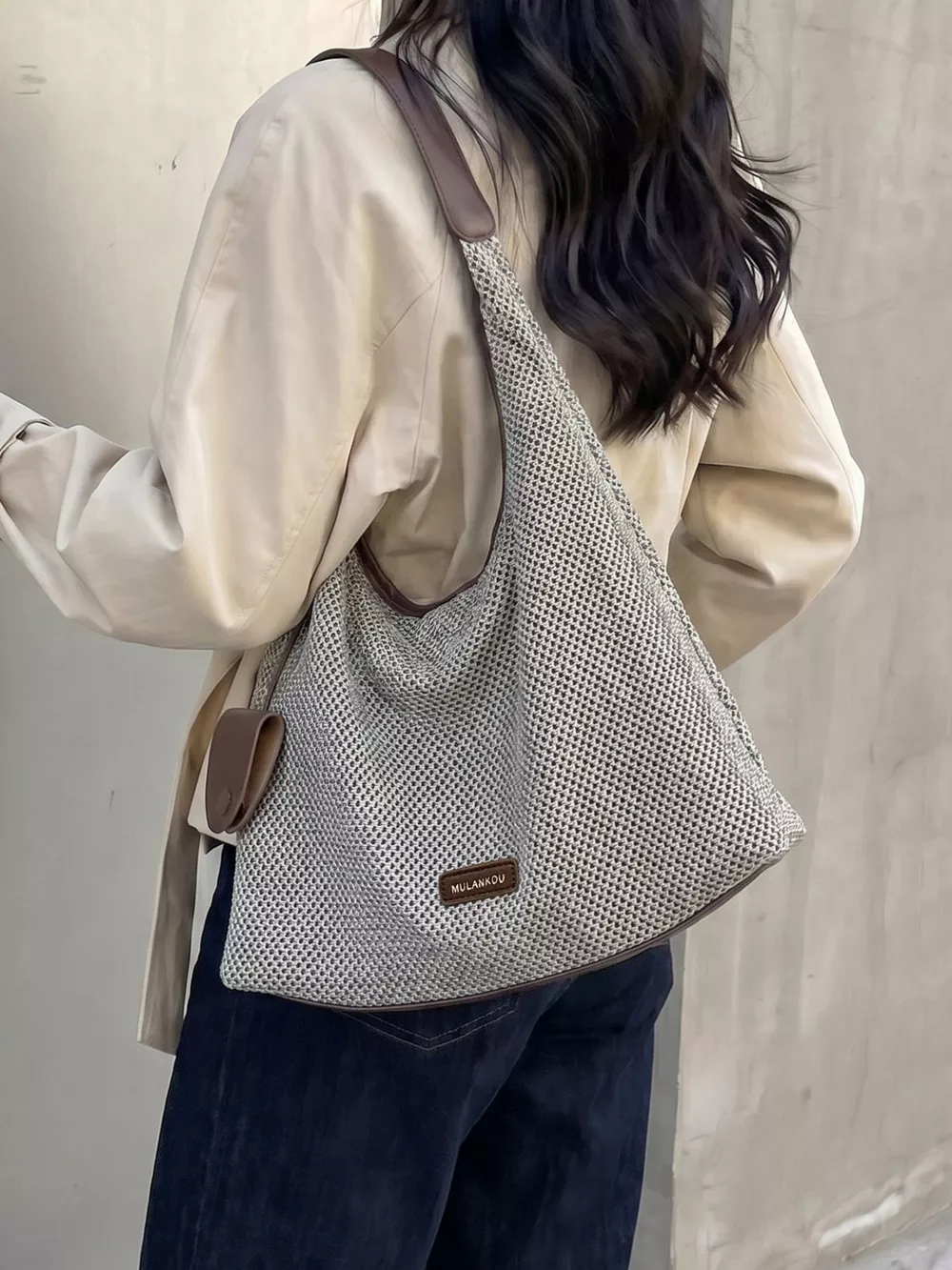 Crochet Knit Shoulder Bag, image 6