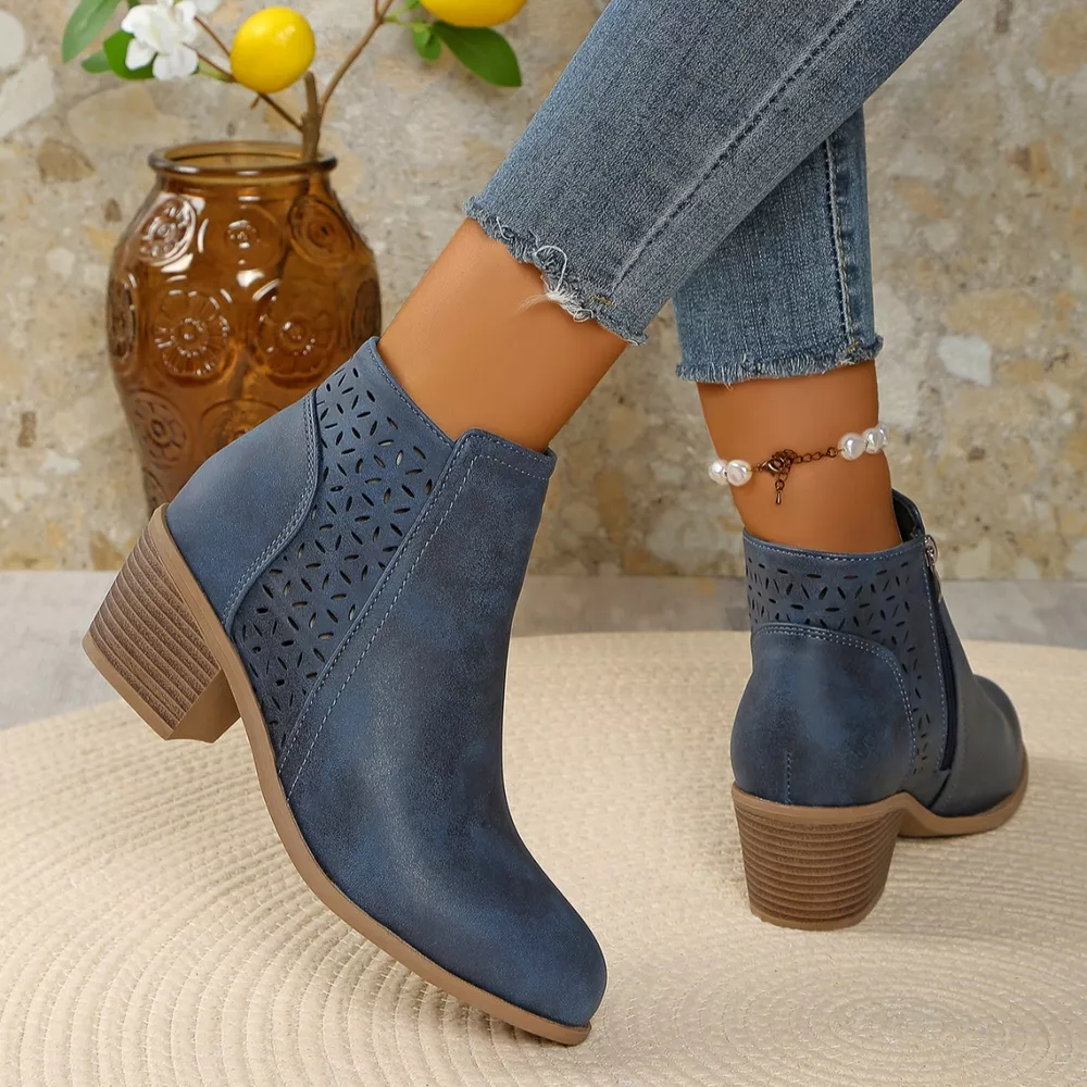 Point Toe Block Heels Boots, image 4