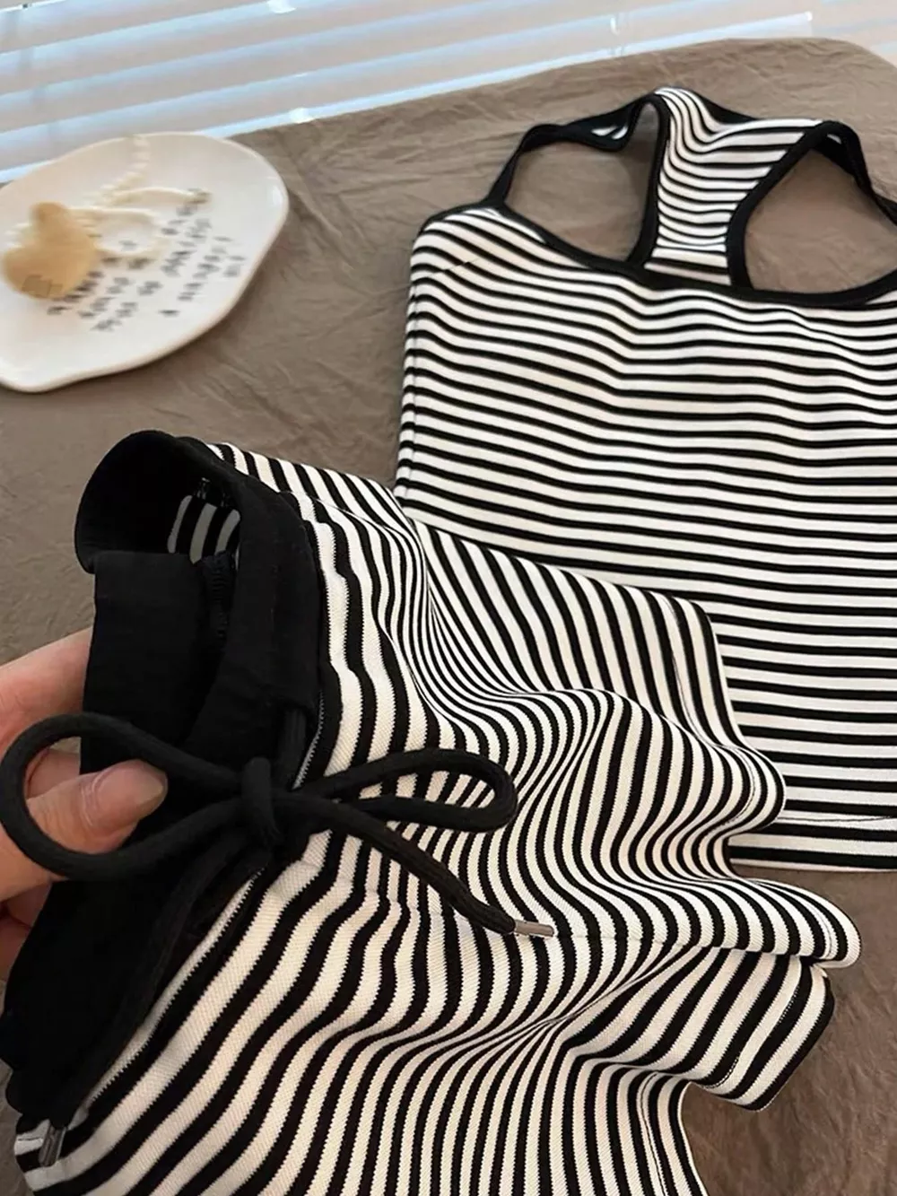 Striped Tank Top and Shorts Set, image 8