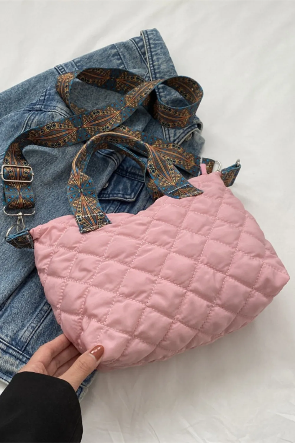 Bubble Textured Printed Strap Handbag, image 2