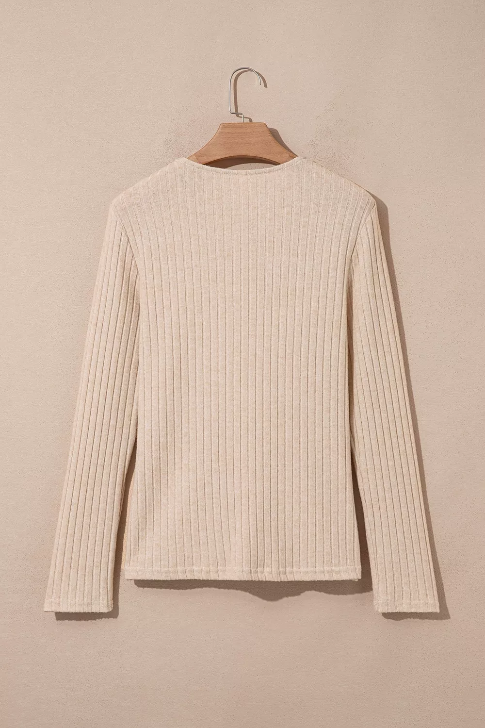 Ribbed Cowl Neck Long Sleeve Top, image 8
