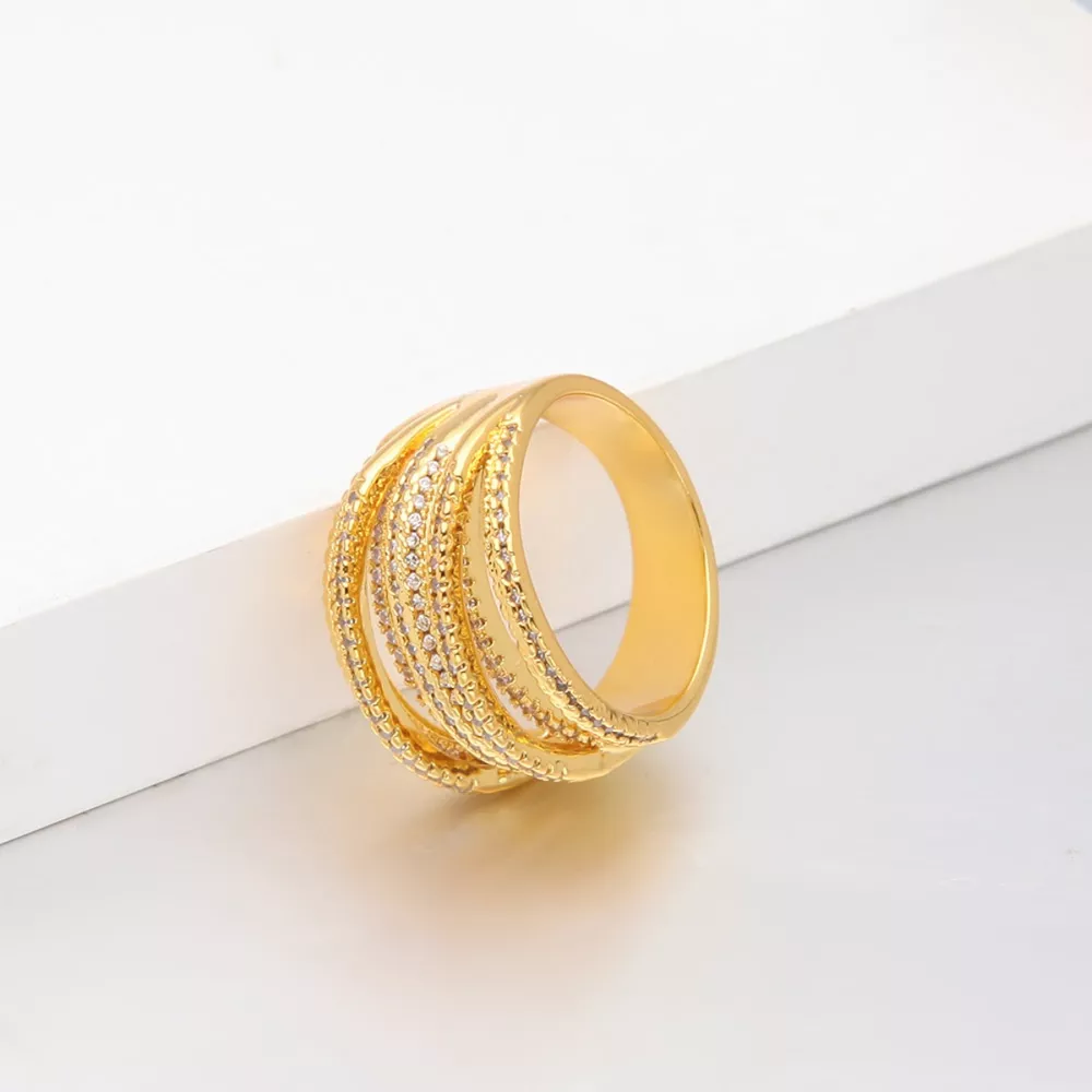 18K Gold-Plated Multi-Row Ring, image 2