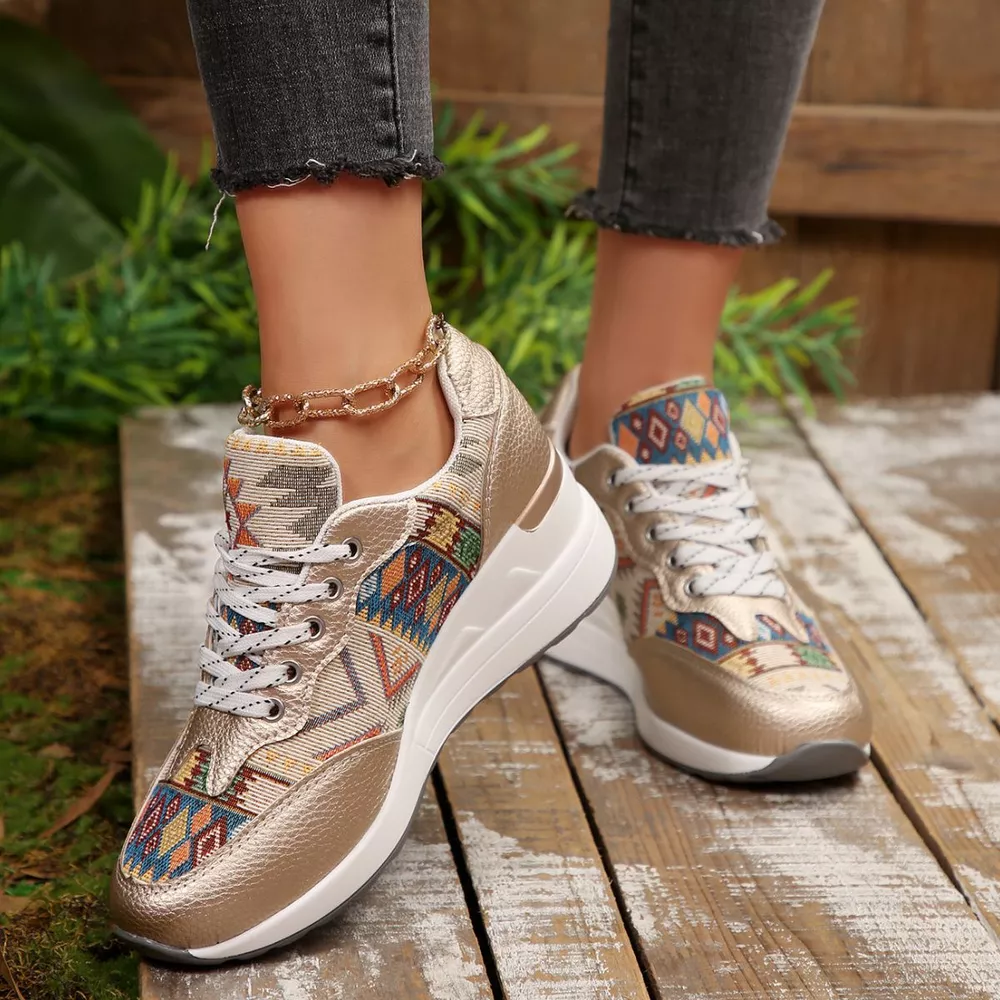Lace Up Wedge Sneakers, image 7