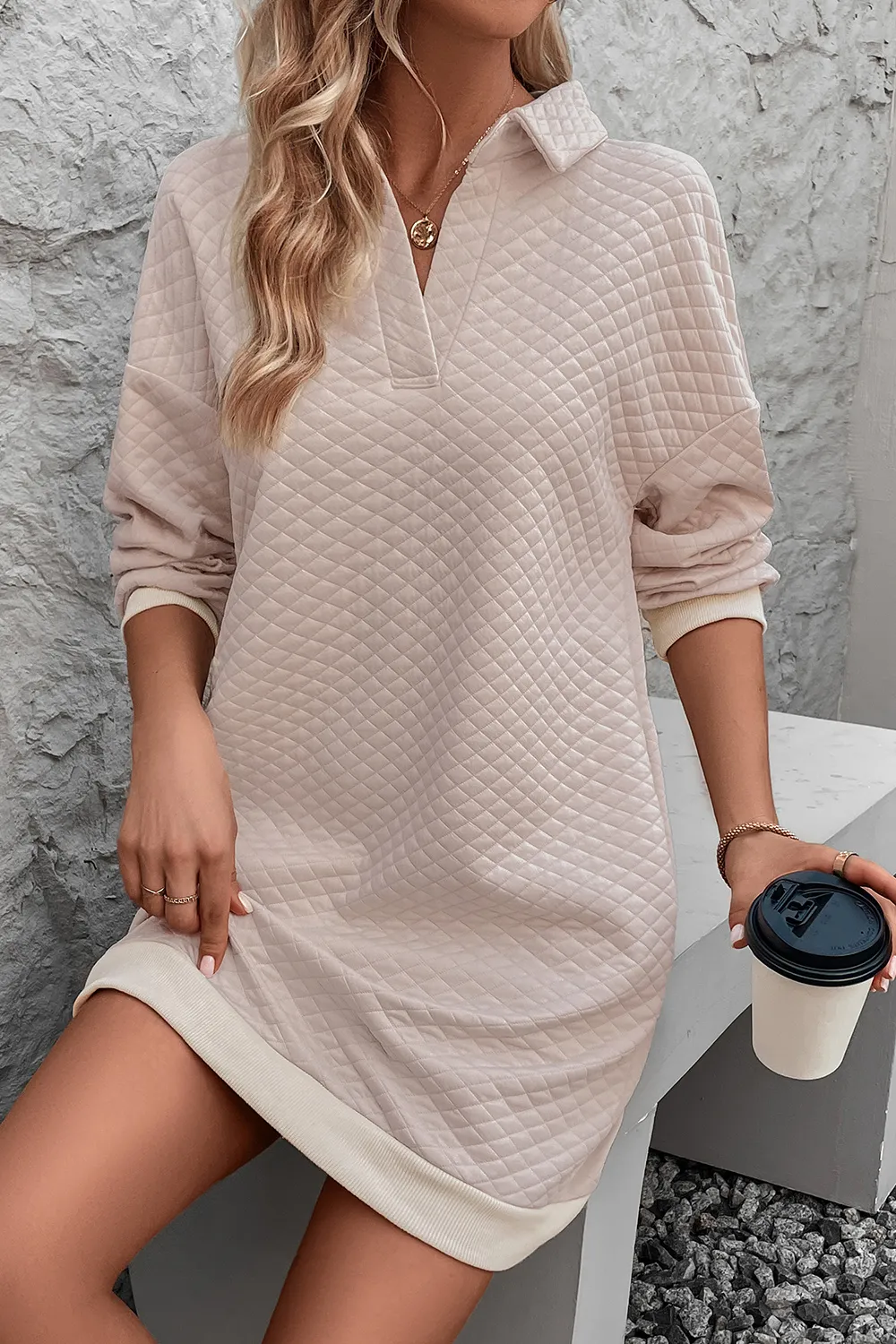 Johnny Collar Dropped Shoulder Dress, image 5