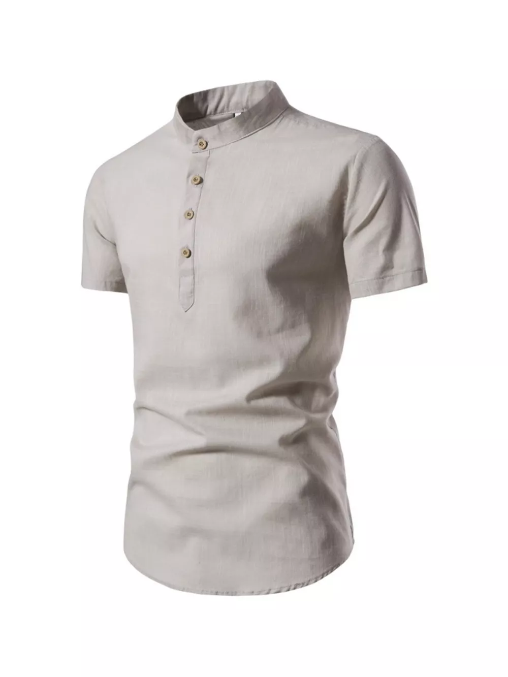 Men's Plus Size Mandarin Collar Short Sleeve Shirt, image 9