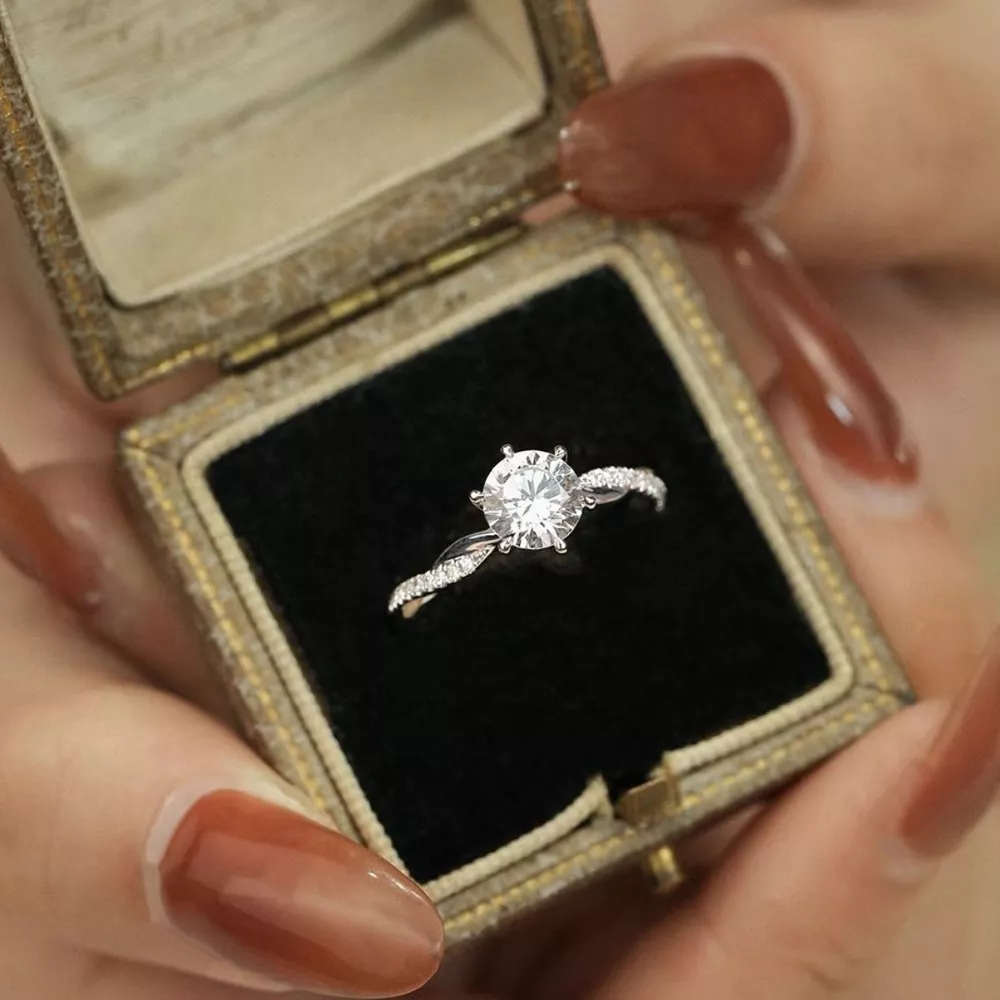 1 Carat 925 Sterling Silver Moissanite Ring, image 9