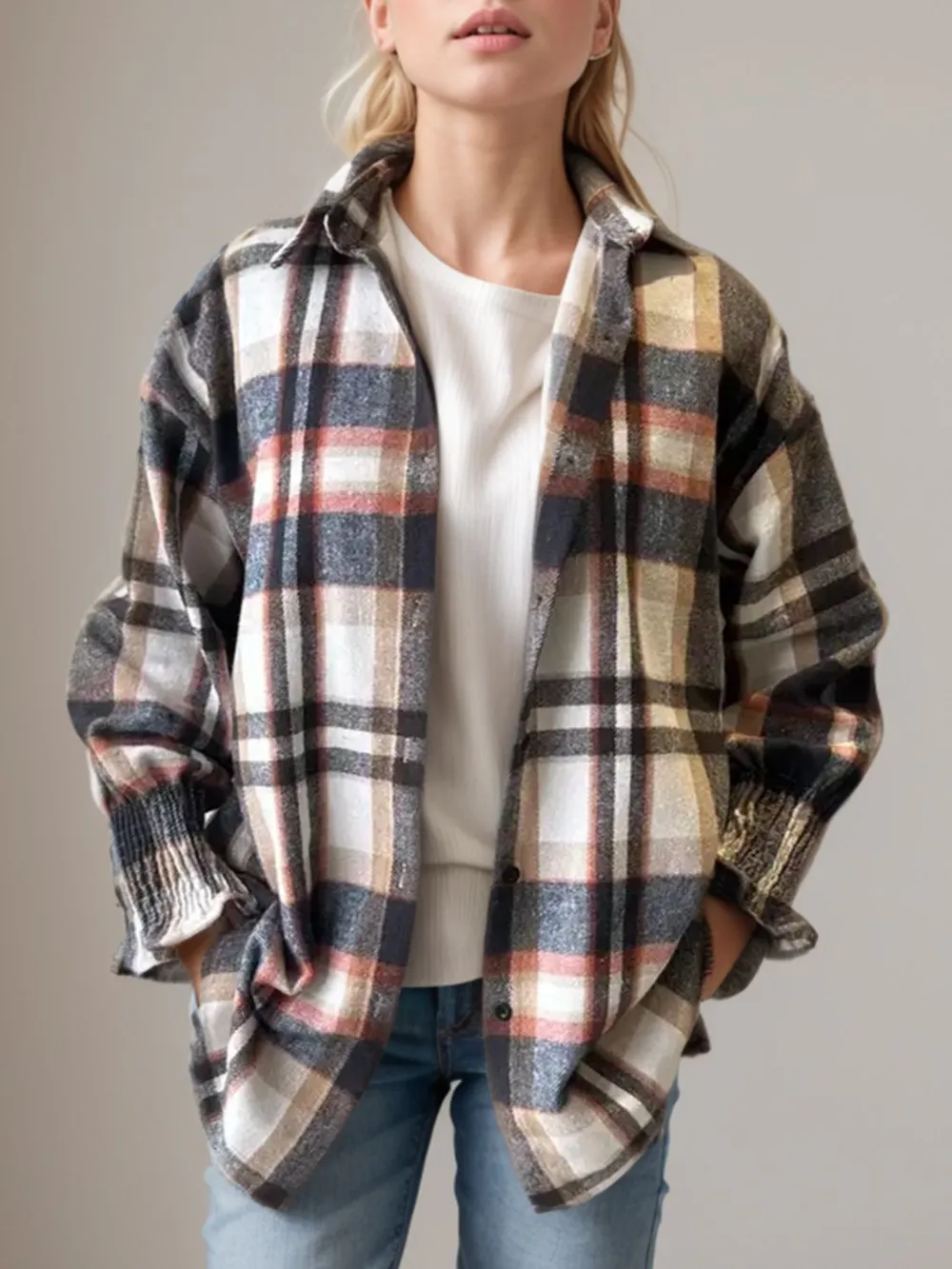 Plaid Button Up Long Sleeve Shirt, image 4