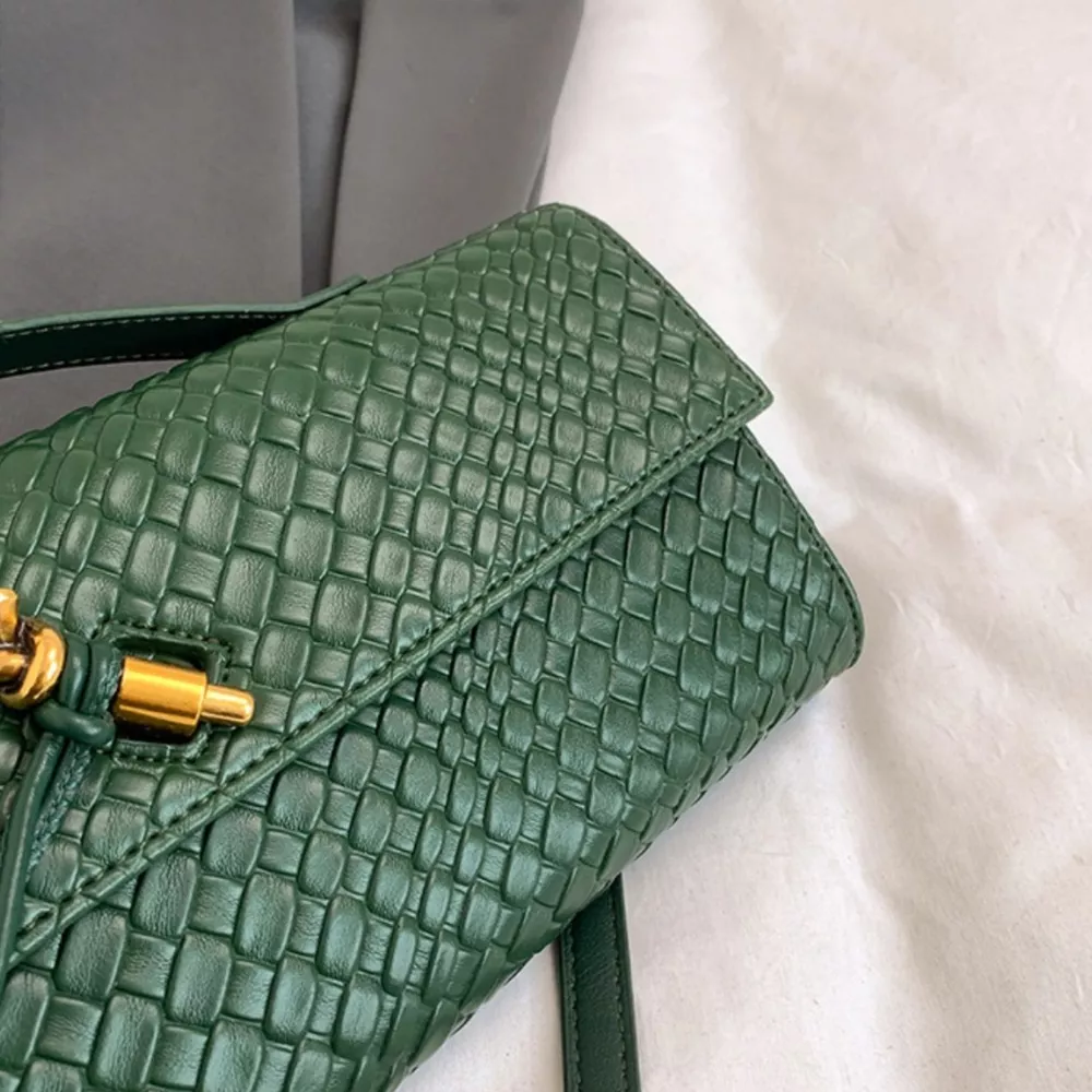 Woven Texture Flap Crossbody Bag, image 3