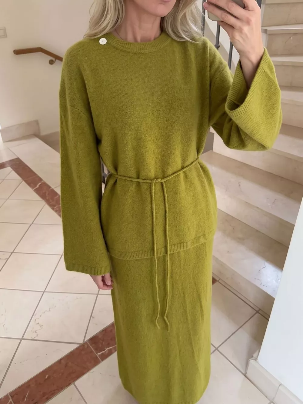 Waist-Tie Detail Sweater and Maxi Skirt Set, image 13
