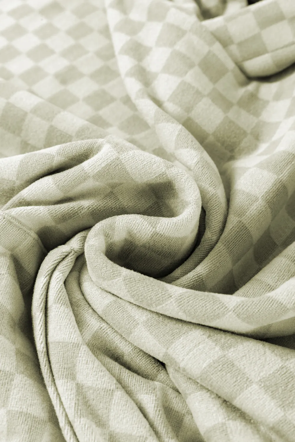 Checkered Print Kangaroo Pocket Drawstring Hoodie, image 3