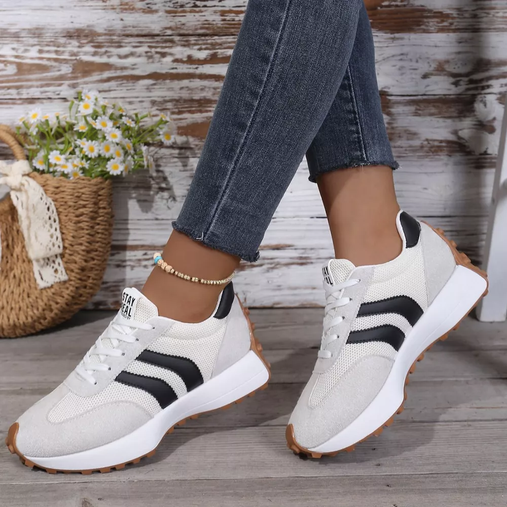 Lace Up Round Toe Sneakers, image 4
