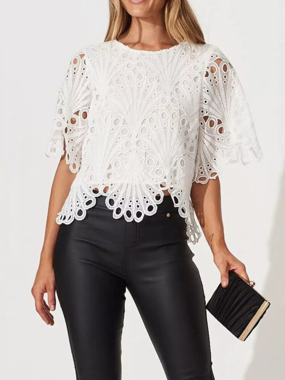 Lace Half Sleeve Blouse, image 5