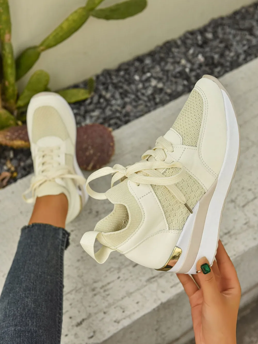 Lace Up Wedge Athletic, image 4