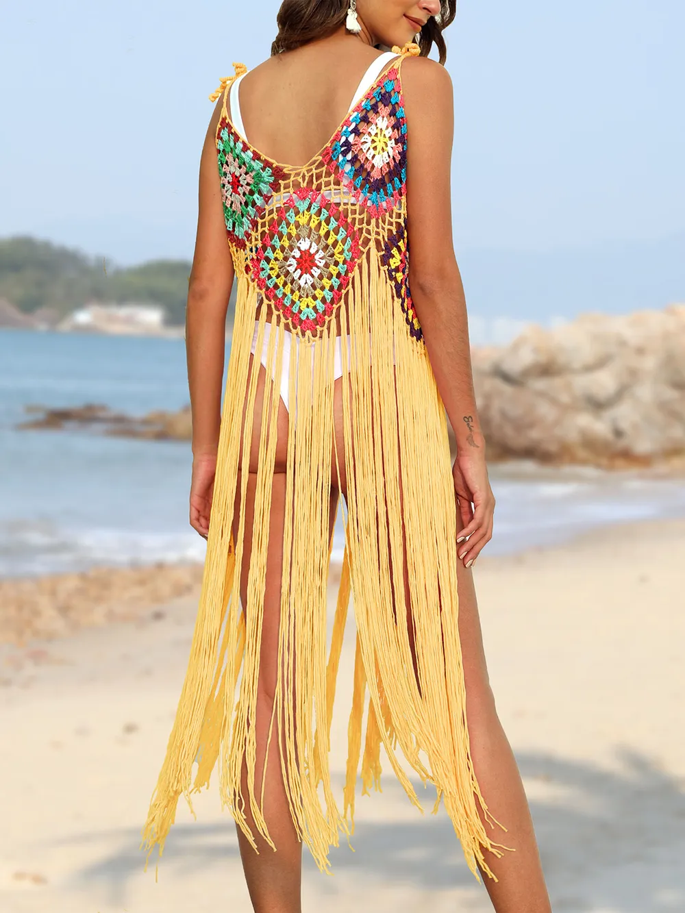Fringe Spaghetti Strap Cover-Up, image 5