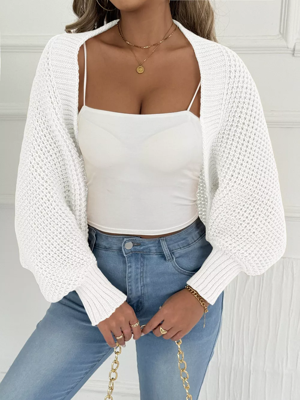 Open Front Batwing Sleeve Cardigan, image 11