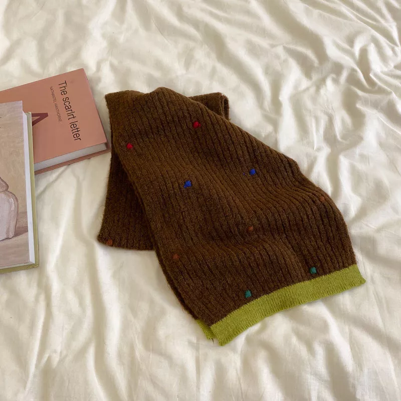 Colorful Dot Knitted Scarf, image 4