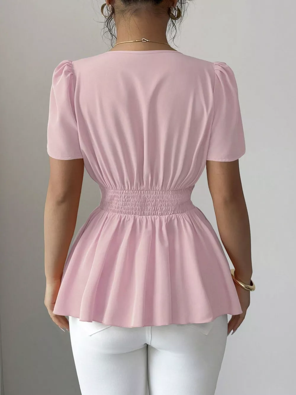 Surplice Short Sleeve Blouse, image 9