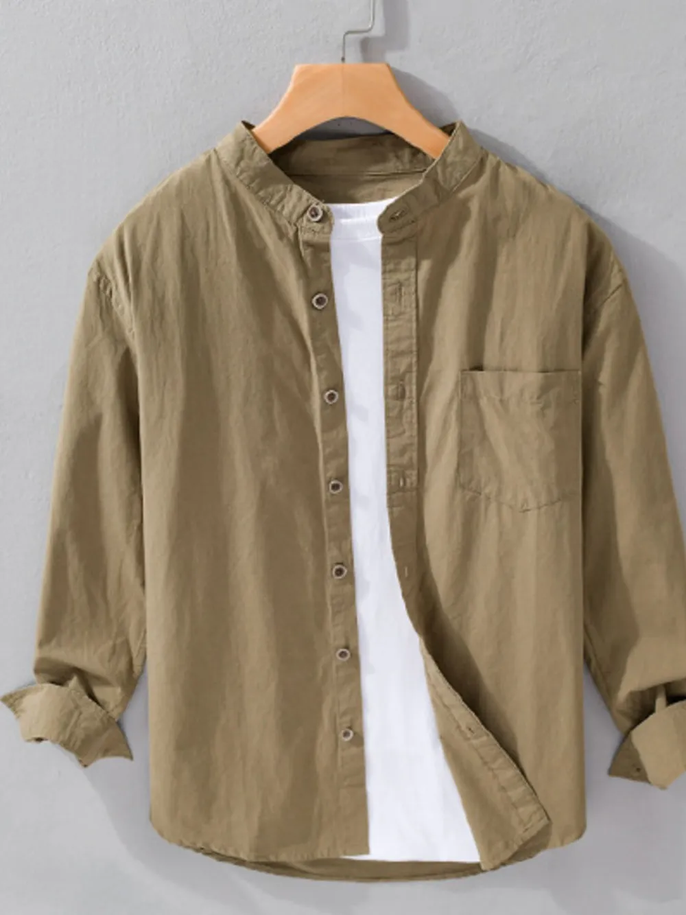 Men's Plus Size Button Up Long Sleeve Shirt, image 4