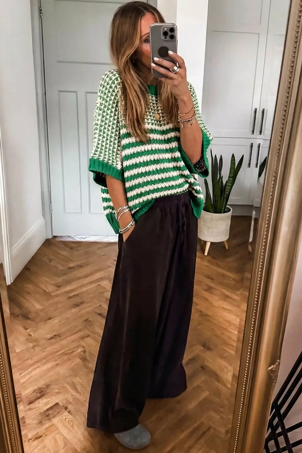 Striped Textured Knit Sweater, image 3