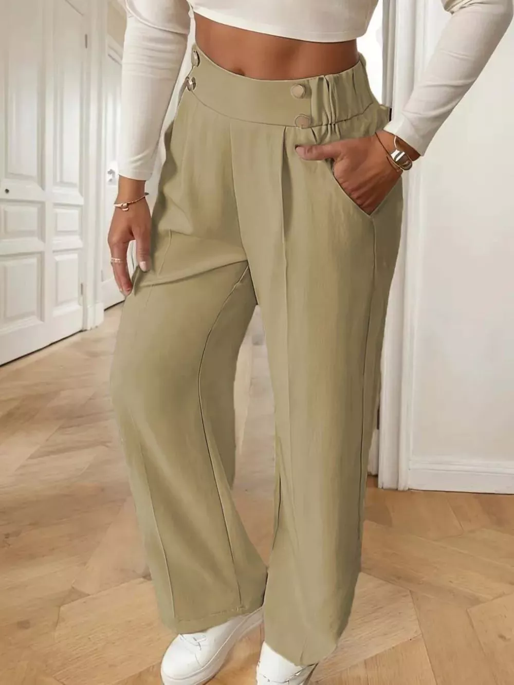 Full Size High-Waisted Wide-Leg Pants Plus Size, image 15
